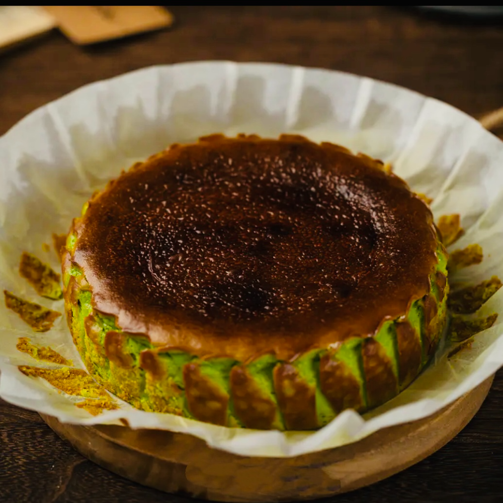 【無糖之家】抹茶巴斯克乳酪蛋糕6吋580克 一顆就免運 第二顆再折100 無加砂糖無麵粉無麩質-細節圖2