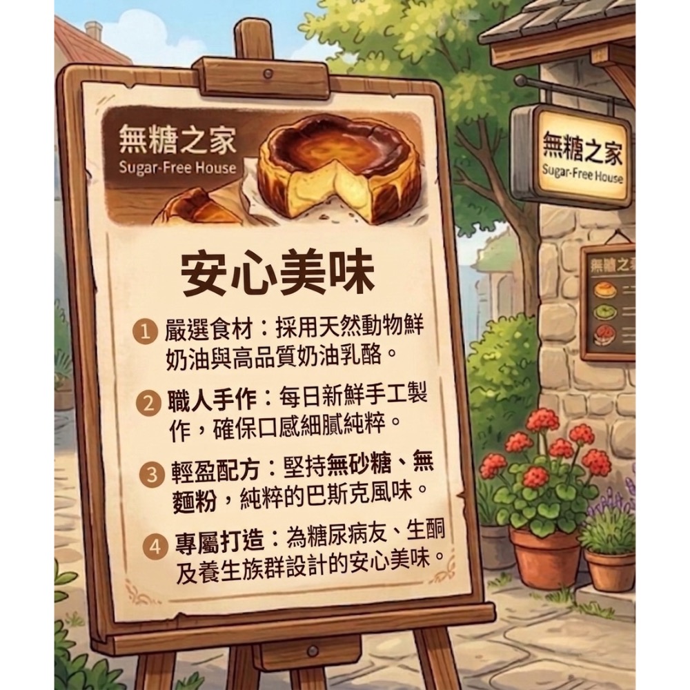 【無糖之家】鐵觀音巴斯克乳酪蛋糕6吋580克 一顆就免運 第二顆再折100 無加砂糖無麵粉無麩質-細節圖5
