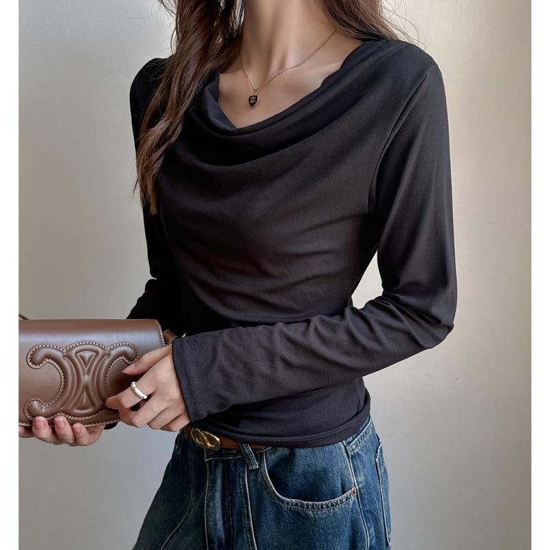 現+預 修身顯瘦 莫代爾長袖內搭上衣*5色 (M-2XL) | kukuta-細節圖9