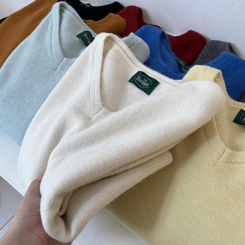 顯瘦百搭 V領長袖針織上衣*10色 | kukuta-細節圖2