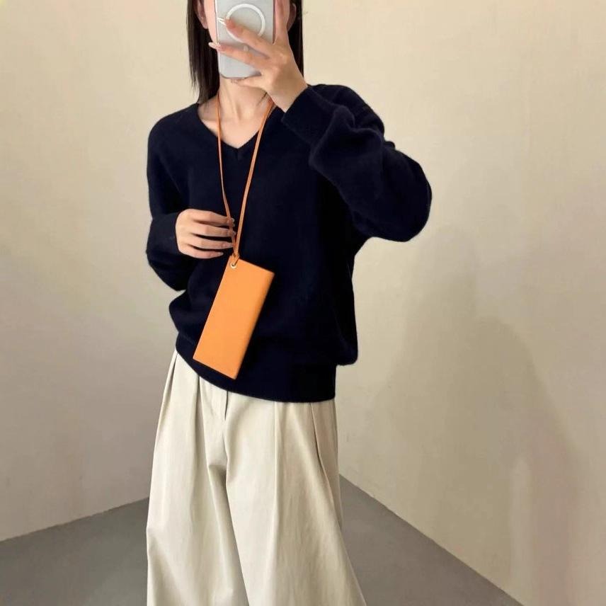 顯瘦百搭 V領長袖針織上衣*10色 | kukuta-細節圖5