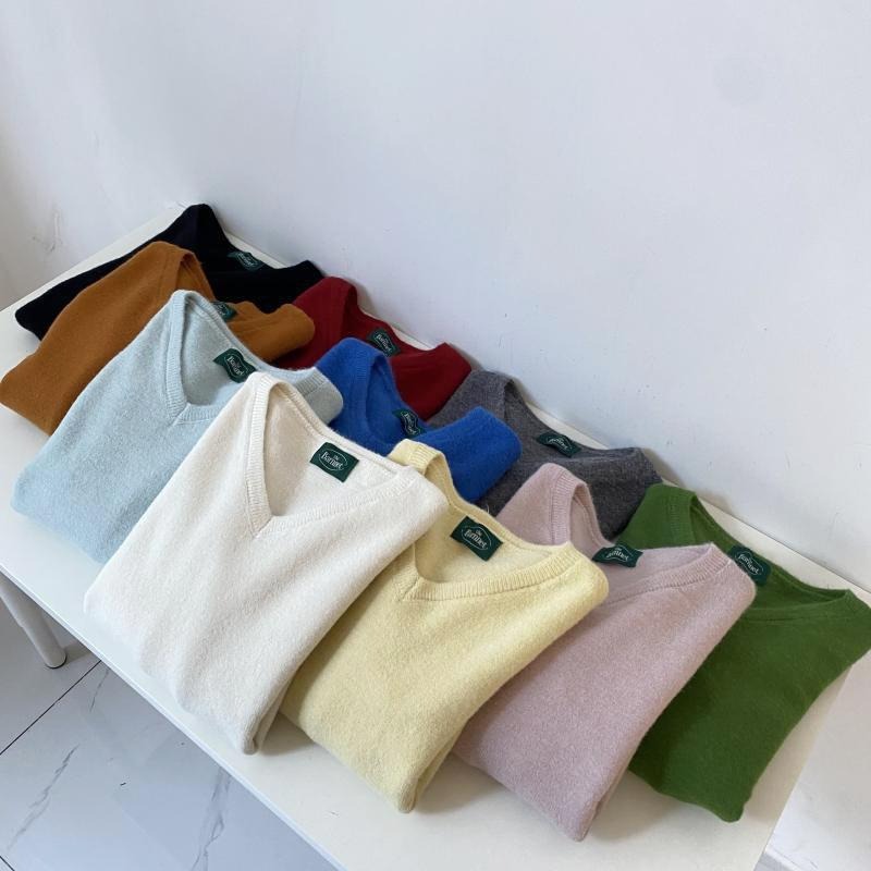 顯瘦百搭 V領長袖針織上衣*10色 | kukuta-細節圖8