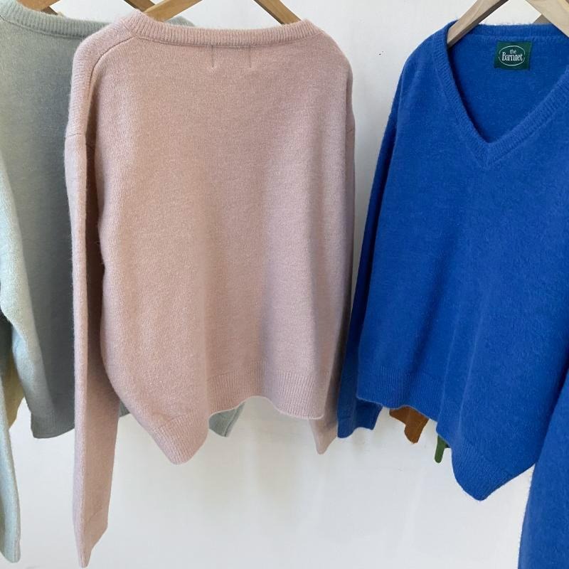 顯瘦百搭 V領長袖針織上衣*10色 | kukuta-細節圖9