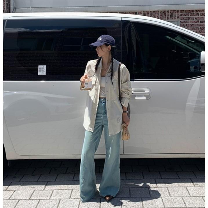 韓版顯瘦 時髦微喇叭牛仔褲 高腰不貼腿長褲 (S-XL) | kukuta-細節圖3