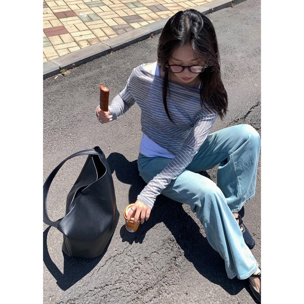 韓版顯瘦 時髦微喇叭牛仔褲 高腰不貼腿長褲 (S-XL) | kukuta-細節圖8