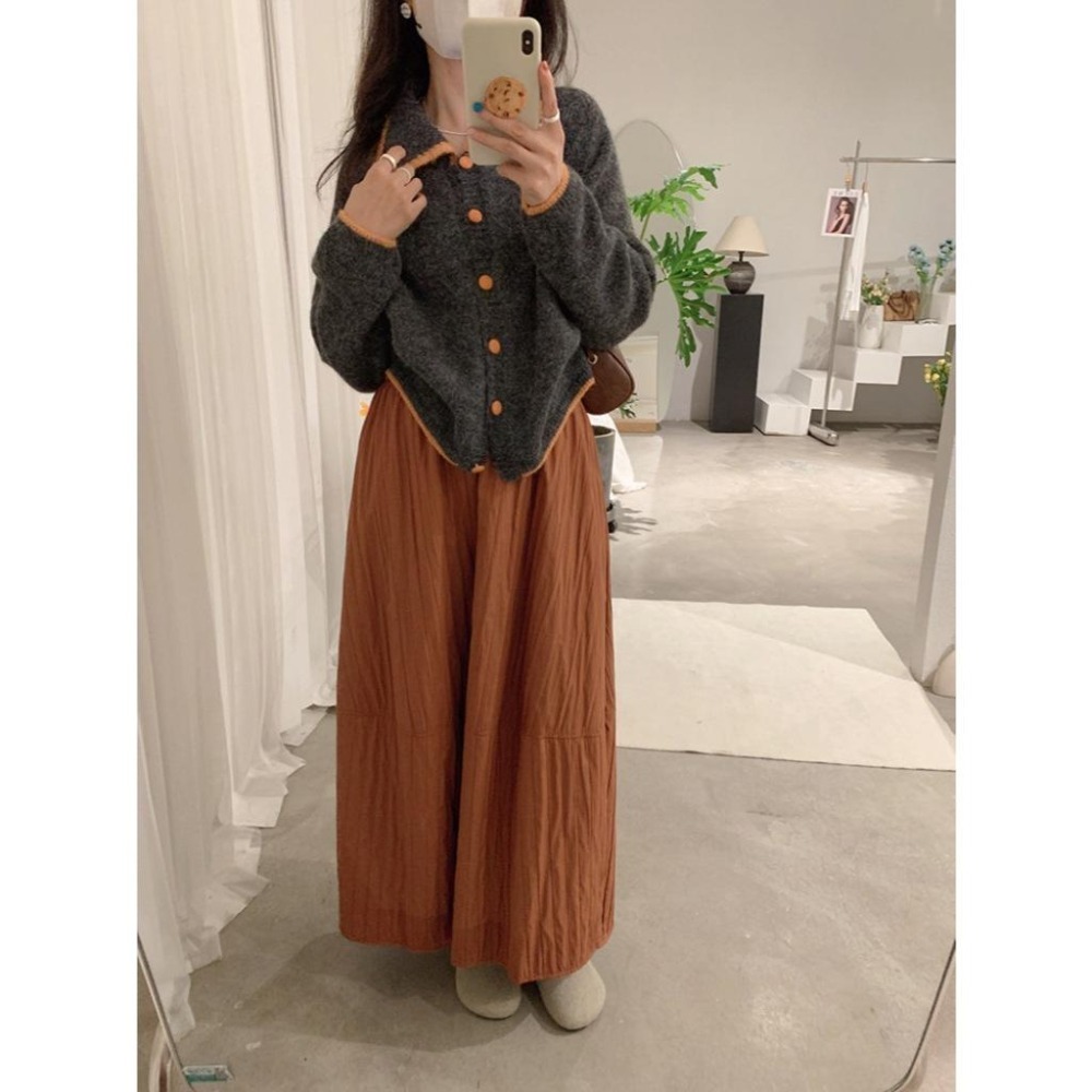 秋冬百搭 翻領撞色毛衣 設計感針織外套 *5色 | kukuta-細節圖2