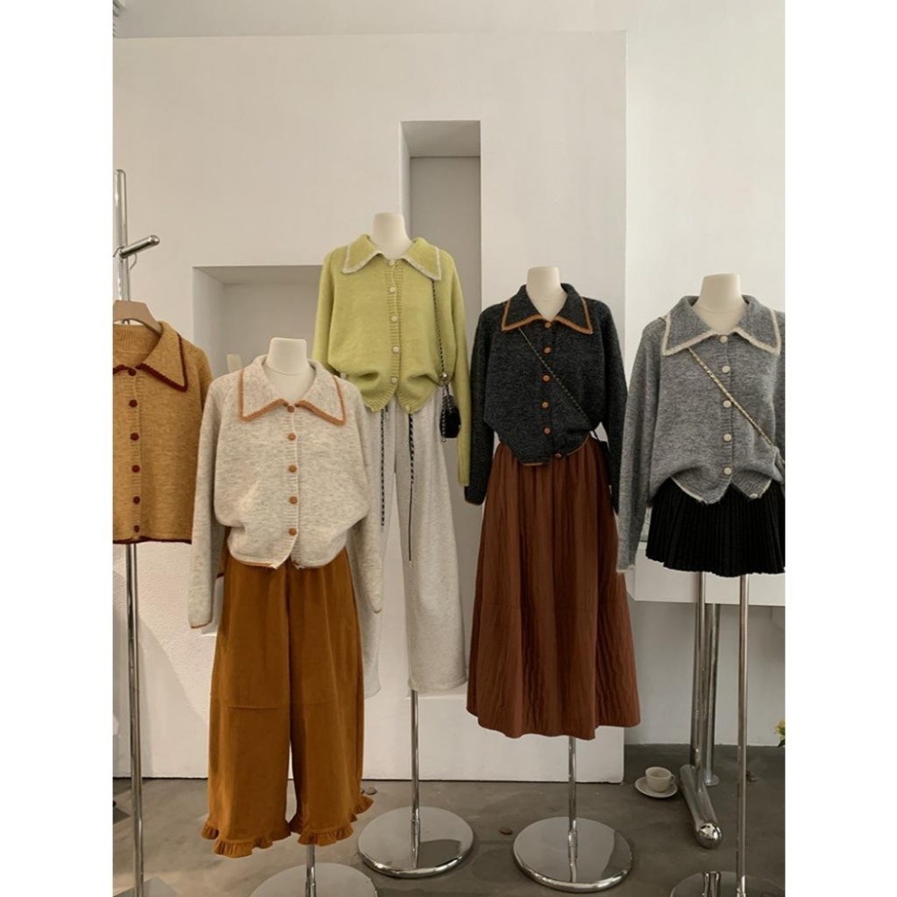 秋冬百搭 翻領撞色毛衣 設計感針織外套 *5色 | kukuta-細節圖9