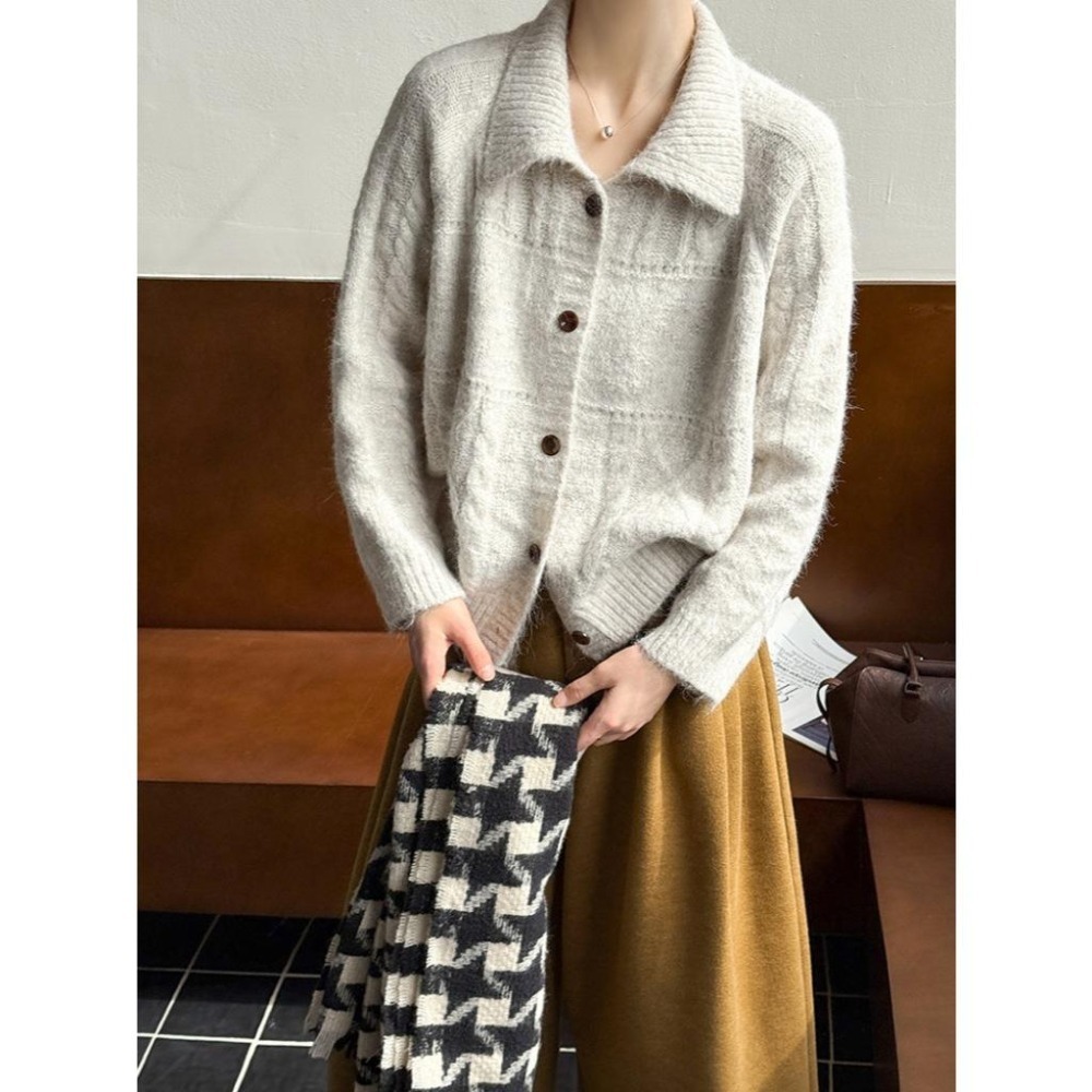 現+預 顯瘦設計感針織翻領毛衣 *3色 | kukuta-細節圖5