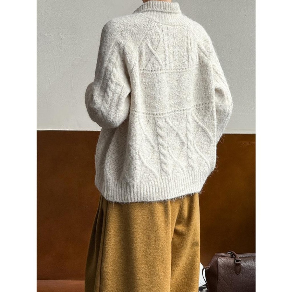 現+預 顯瘦設計感針織翻領毛衣 *3色 | kukuta-細節圖8