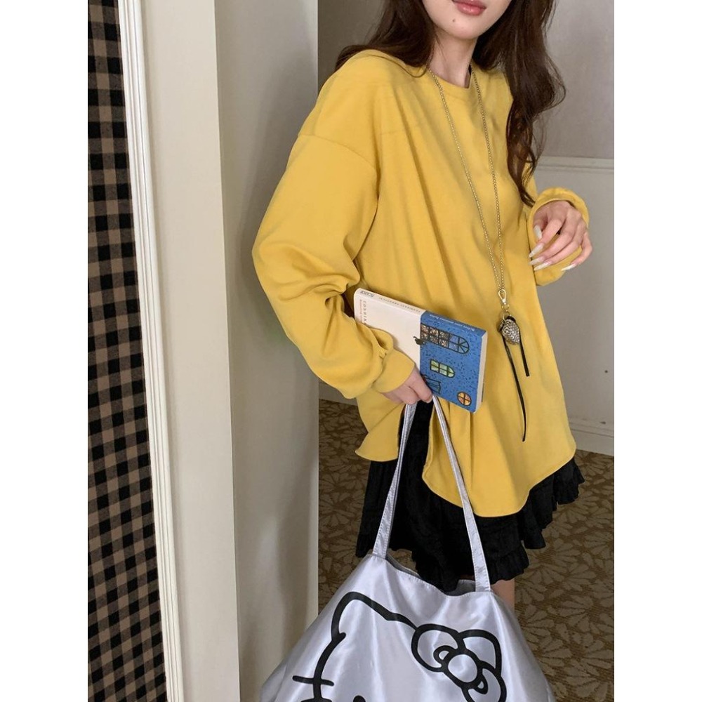 oversize慵懶休閒T恤 大尺碼上衣 百搭疊穿打底衫  *5色 | kukuta-細節圖3