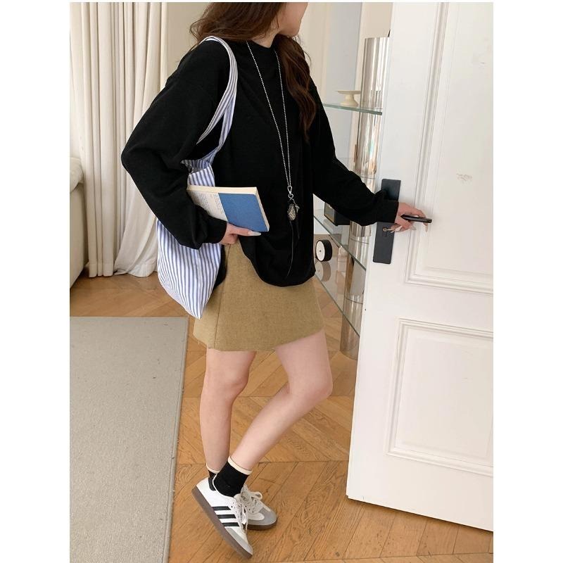 oversize慵懶休閒T恤 大尺碼上衣 百搭疊穿打底衫  *5色 | kukuta-細節圖5