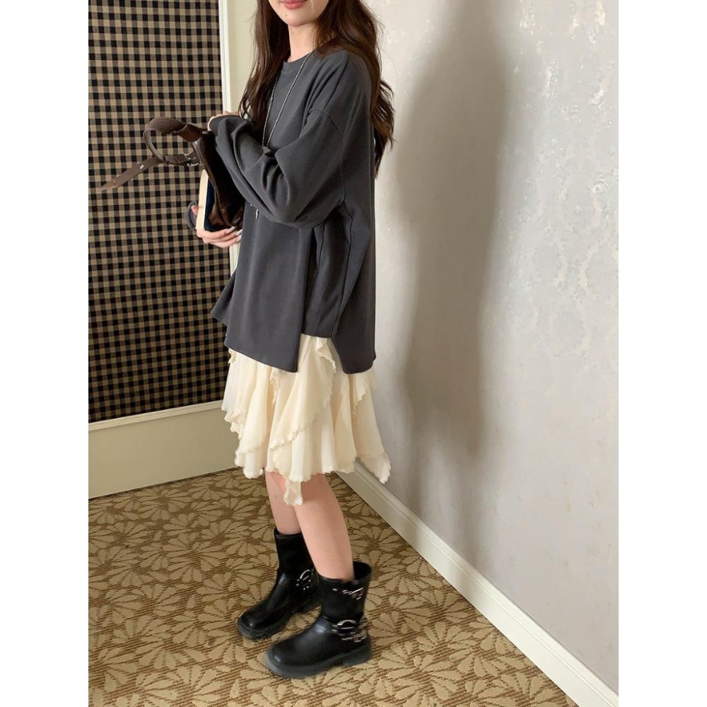 oversize慵懶休閒T恤 大尺碼上衣 百搭疊穿打底衫  *5色 | kukuta-細節圖6