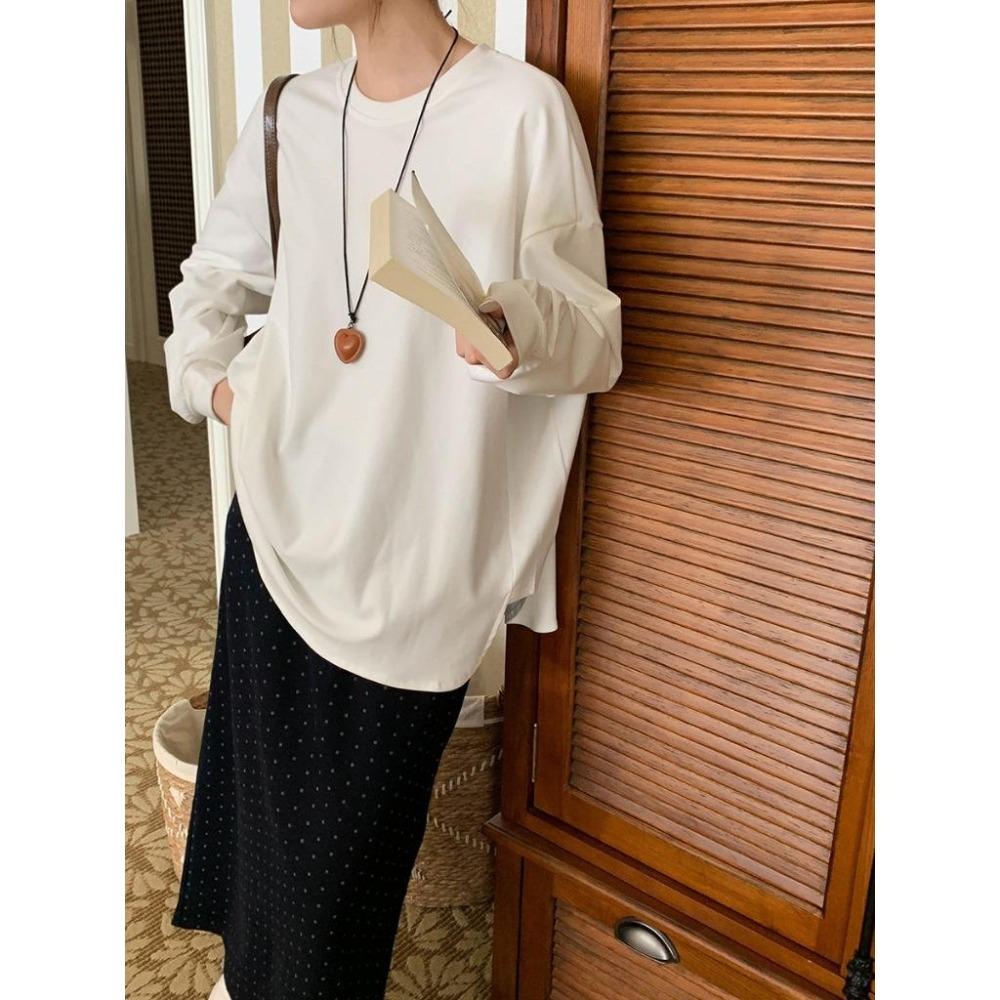 oversize慵懶休閒T恤 大尺碼上衣 百搭疊穿打底衫  *5色 | kukuta-細節圖7