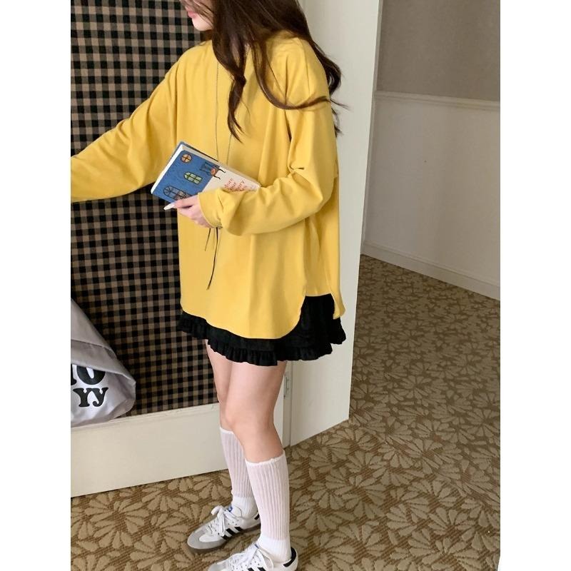 oversize慵懶休閒T恤 大尺碼上衣 百搭疊穿打底衫  *5色 | kukuta-細節圖8