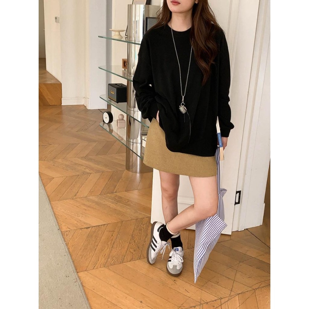 oversize慵懶休閒T恤 大尺碼上衣 百搭疊穿打底衫  *5色 | kukuta-細節圖9