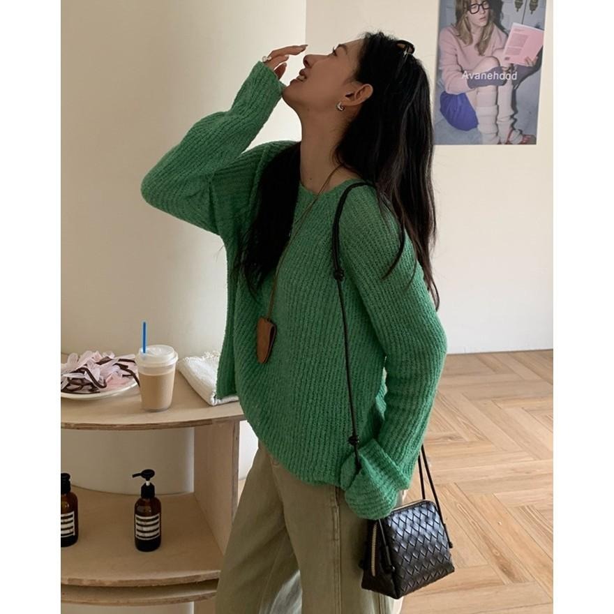 寬鬆百搭 慵懶圓領針織衫 *4色 | kukuta-細節圖4