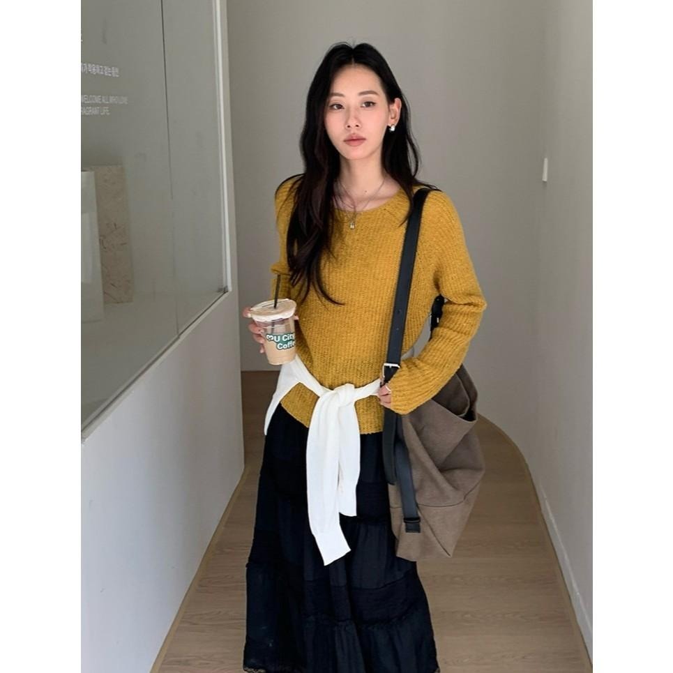 寬鬆百搭 慵懶圓領針織衫 *4色 | kukuta-細節圖7