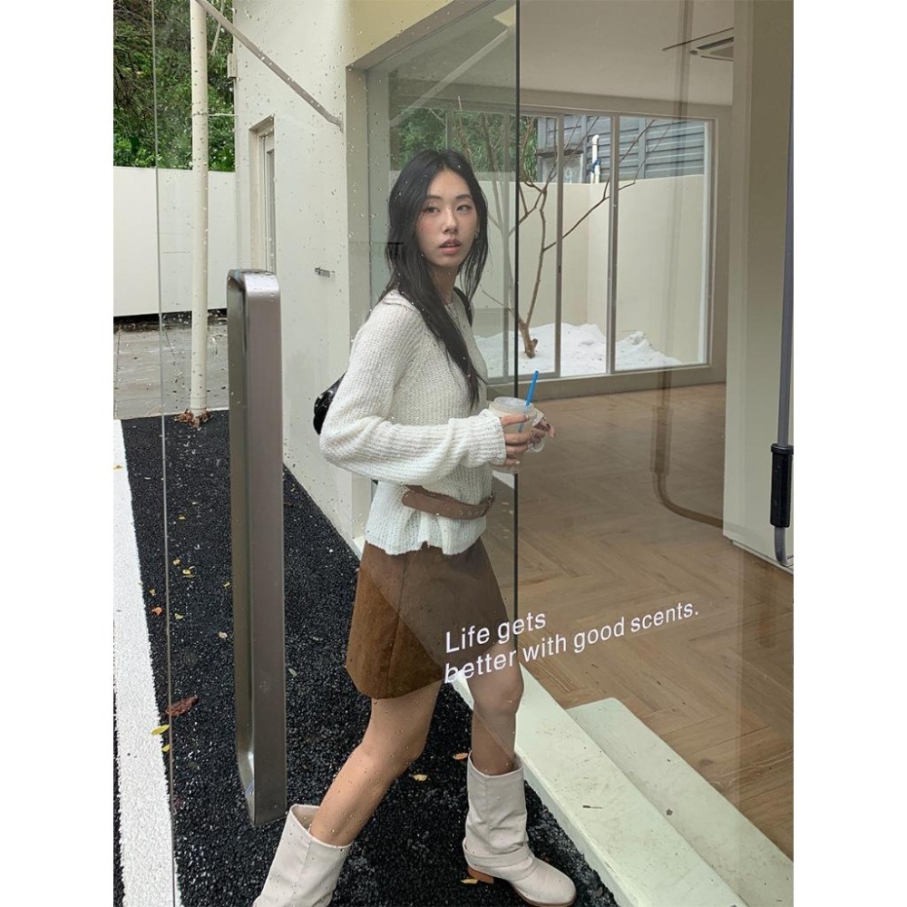 寬鬆百搭 慵懶圓領針織衫 *4色 | kukuta-細節圖9