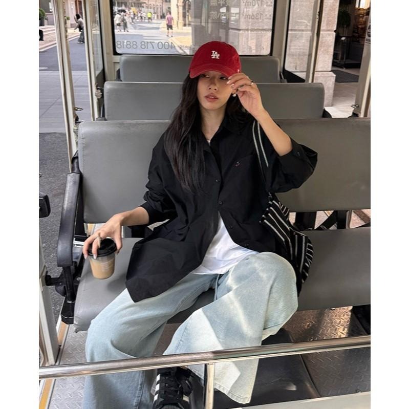 韓版休閒 闊腿牛仔褲 寬鬆垂感直筒褲*2色 (S-XL) | kukuta-細節圖4