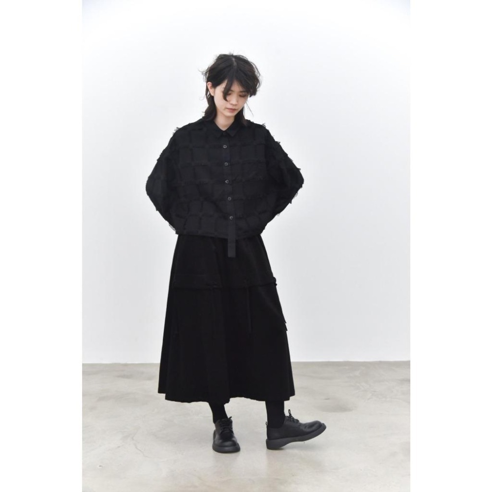 小眾設計 小香風拼接翻領長袖襯衫*2色 | kukuta-細節圖2