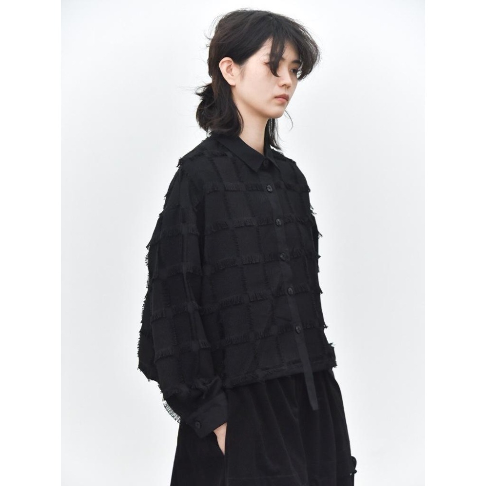 小眾設計 小香風拼接翻領長袖襯衫*2色 | kukuta-細節圖7