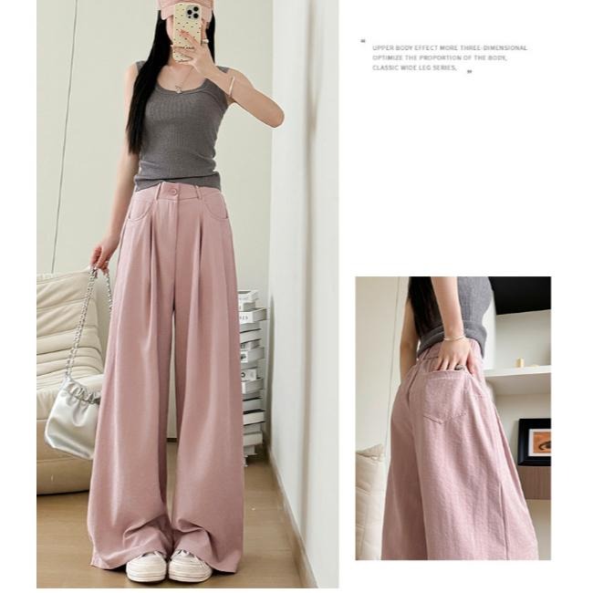 顯瘦高腰薄款西裝褲 寬鬆慵懶長褲 *4色 (S-XL) | kukuta-細節圖4
