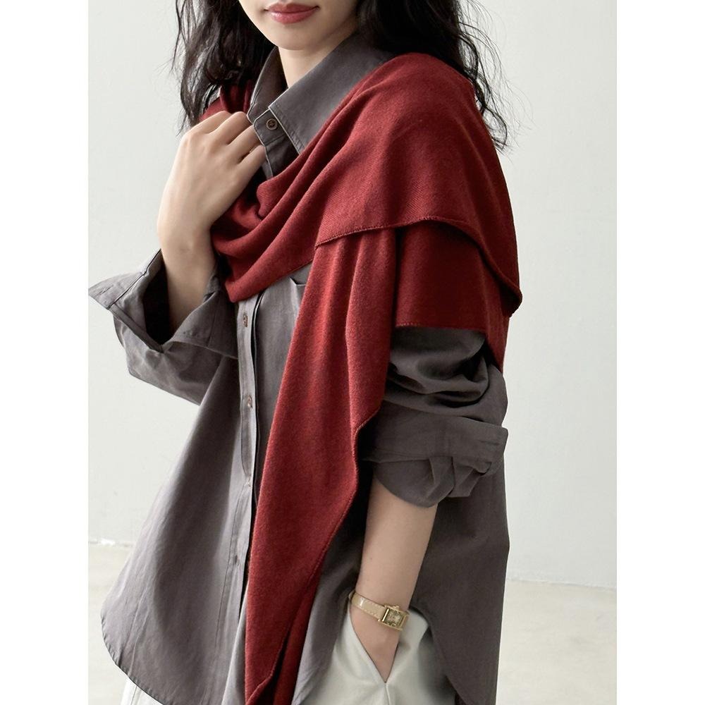 慵懶針織別致披肩 百搭斗篷外搭披巾 *5色 | kukuta-細節圖2