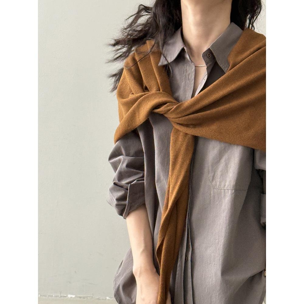 慵懶針織別致披肩 百搭斗篷外搭披巾 *5色 | kukuta-細節圖9