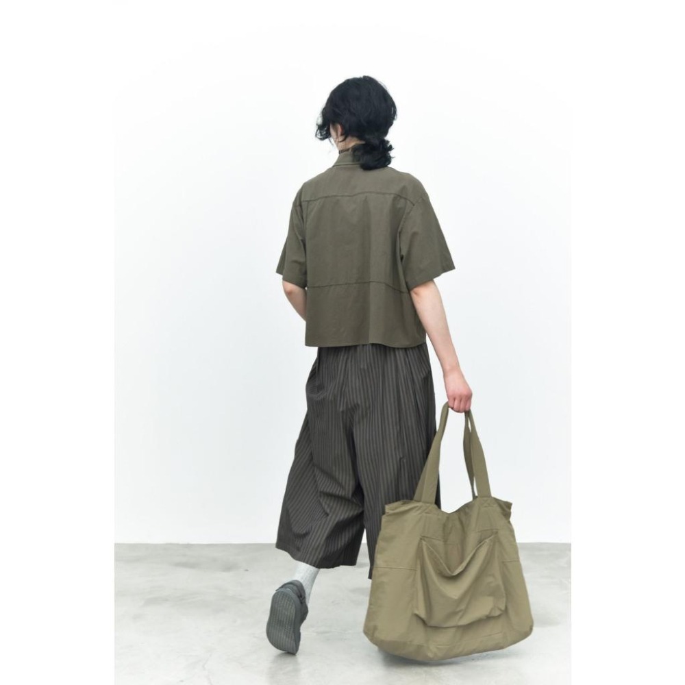 日系小眾 交錯線條細波浪簡約襯衫 短袖工裝上衣 *4色 | kukuta-細節圖4