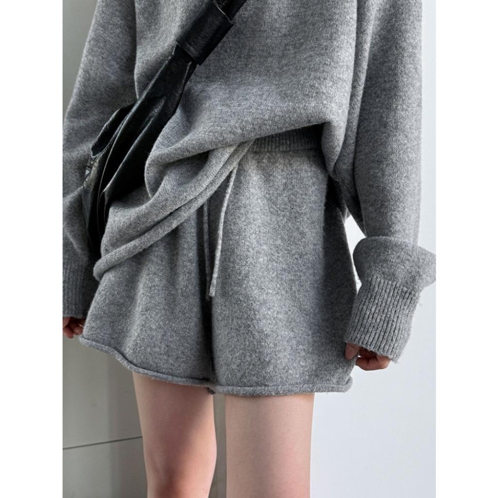 一秒出門 6%羊毛 韓系軟糯針織毛衣+短褲套裝 *2色 | kukuta-細節圖7