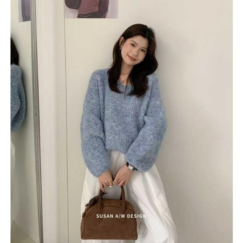 素色百搭 甜美風V領針織毛衣 *6色 | kukuta-細節圖4