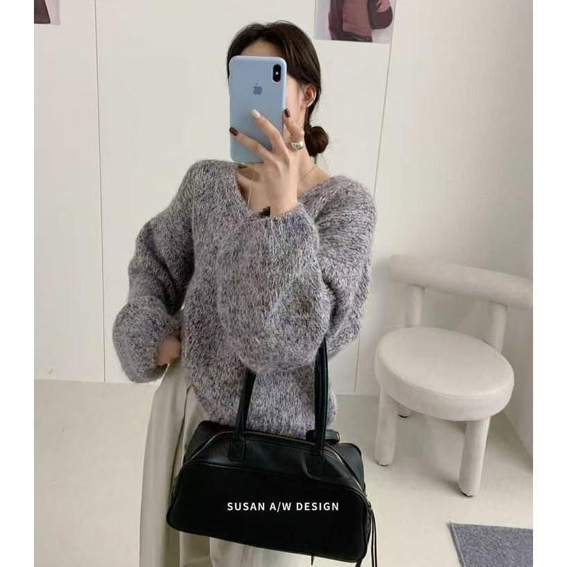 素色百搭 甜美風V領針織毛衣 *6色 | kukuta-細節圖7