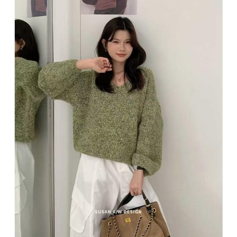 素色百搭 甜美風V領針織毛衣 *6色 | kukuta-細節圖8