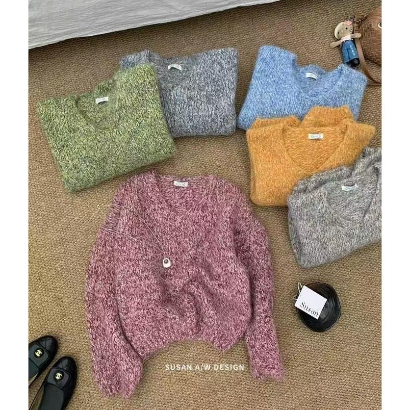 素色百搭 甜美風V領針織毛衣 *6色 | kukuta-細節圖9