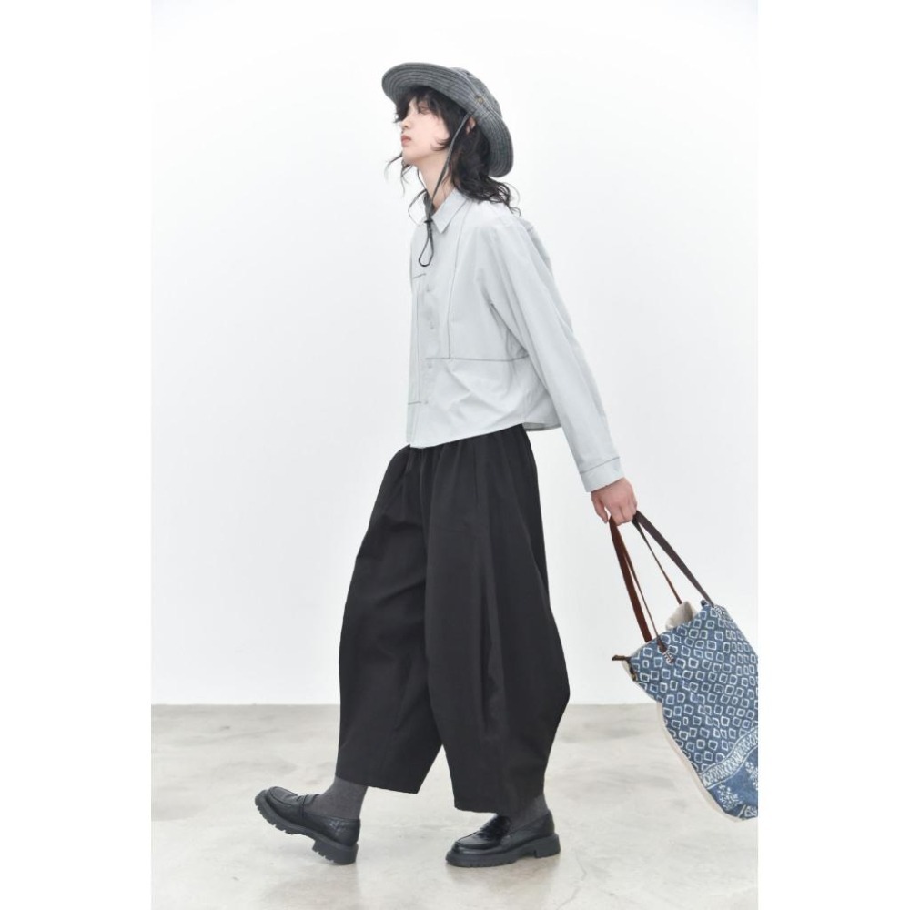 日系交錯線條細波浪簡約襯衫 長袖工裝上衣 *4色 | kukuta-細節圖8