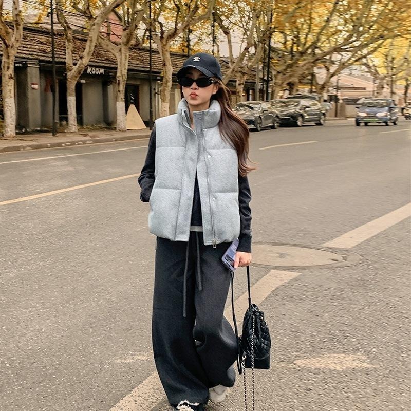 保暖疊穿  百搭毛呢棉服背心馬甲 *2色 | kukuta-細節圖3