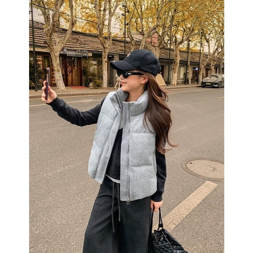 保暖疊穿  百搭毛呢棉服背心馬甲 *2色 | kukuta-細節圖5