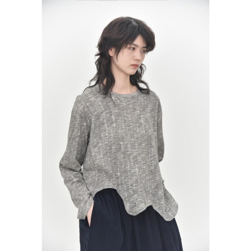 小眾設計 100%棉 不規則波浪下擺紮染上衣 *3色 | kukuta-細節圖2