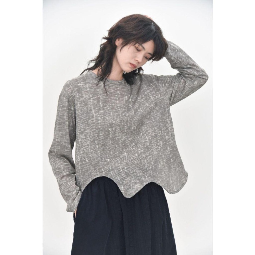 小眾設計 100%棉 不規則波浪下擺紮染上衣 *3色 | kukuta-細節圖5