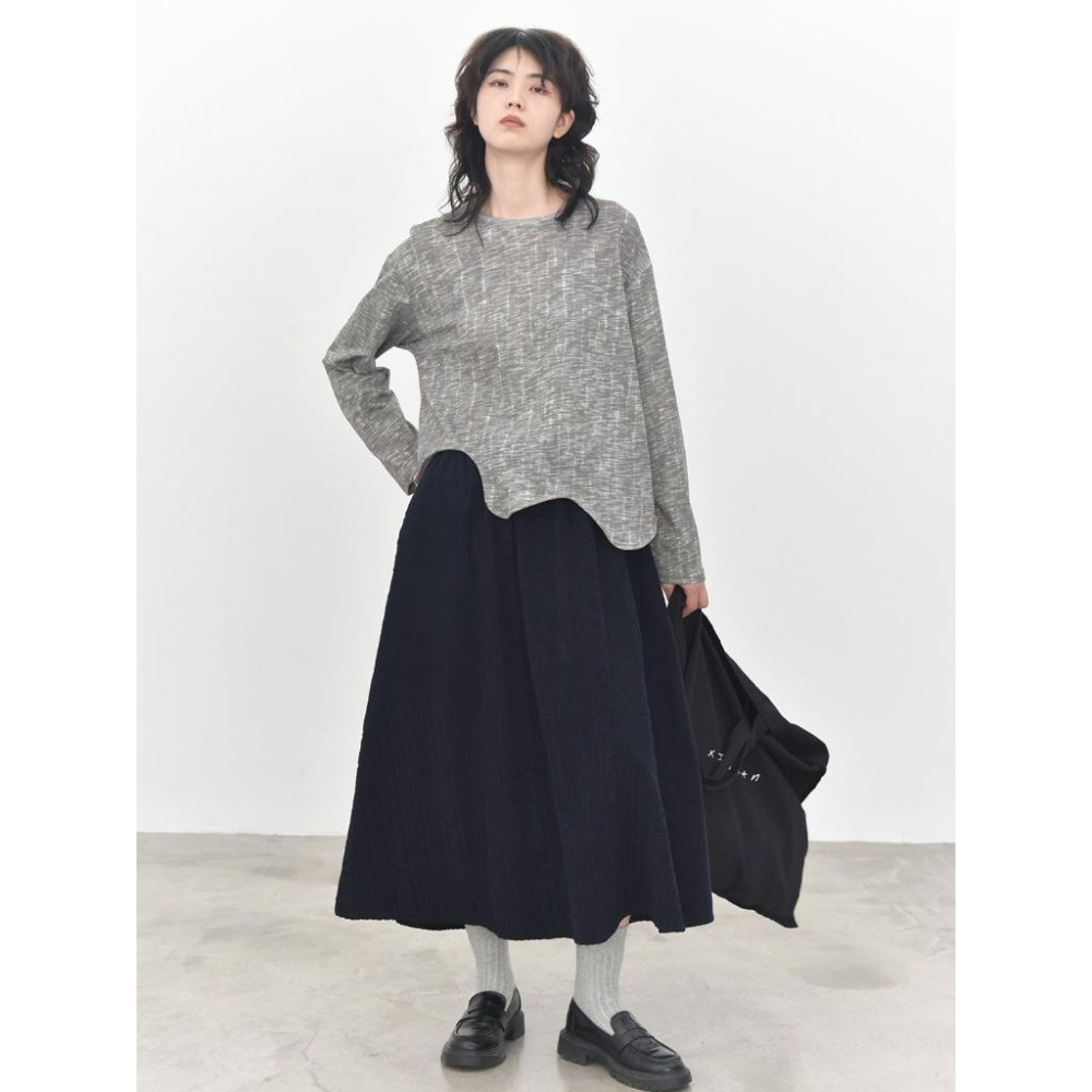 小眾設計 100%棉 不規則波浪下擺紮染上衣 *3色 | kukuta-細節圖8