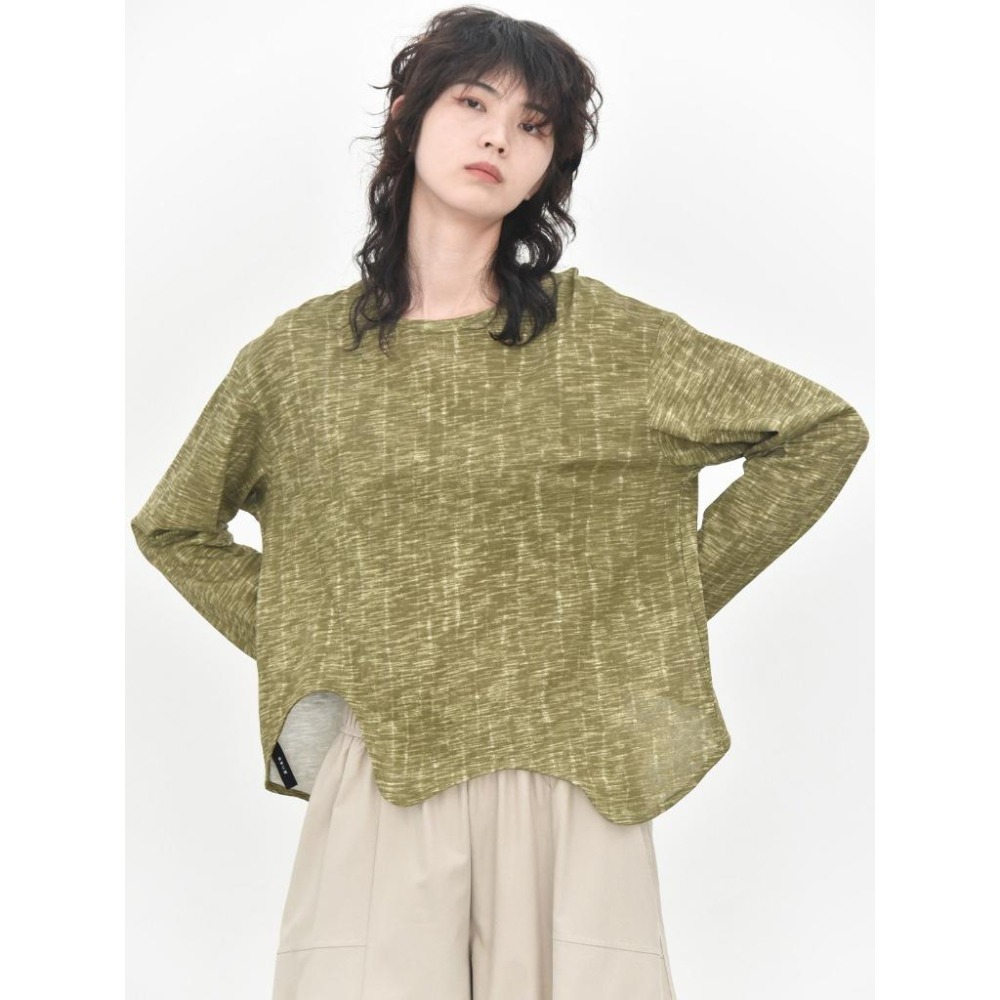 小眾設計 100%棉 不規則波浪下擺紮染上衣 *3色 | kukuta-細節圖9