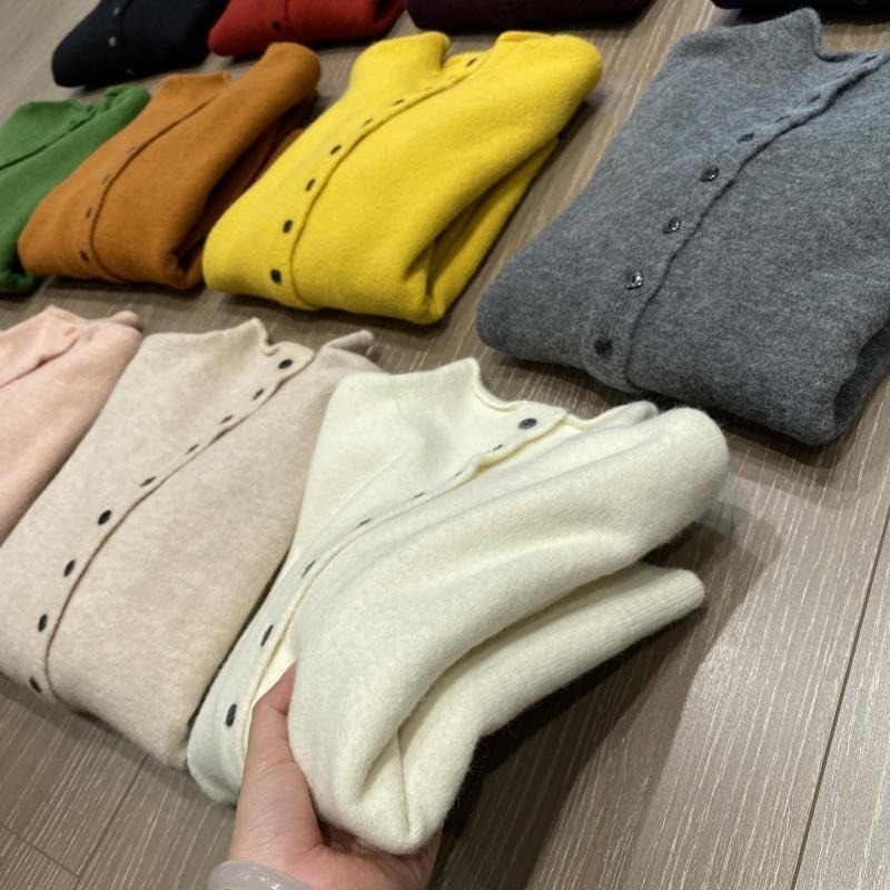 韓系半高領針織單排扣毛衣外套 *12色 | kukuta-細節圖6