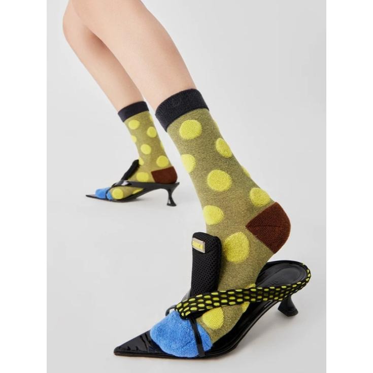 現+預 立體圓點毛圈中筒襪 ins風撞色 襪子 長襪 女 堆堆襪 *4色 | kukuta-細節圖5