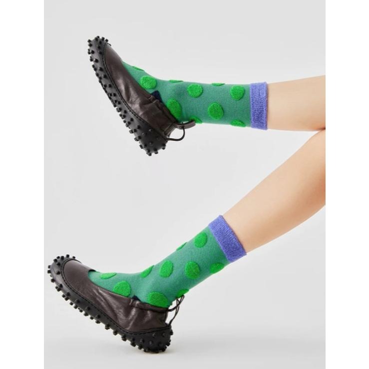 現+預 立體圓點毛圈中筒襪 ins風撞色 襪子 長襪 女 堆堆襪 *4色 | kukuta-細節圖8