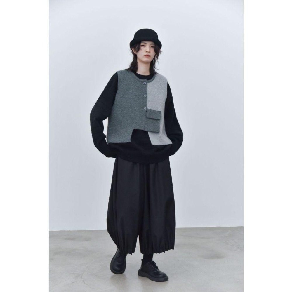 現+預 不規則拼接小口袋毛衣馬甲背心 *3色 | kukuta-細節圖6