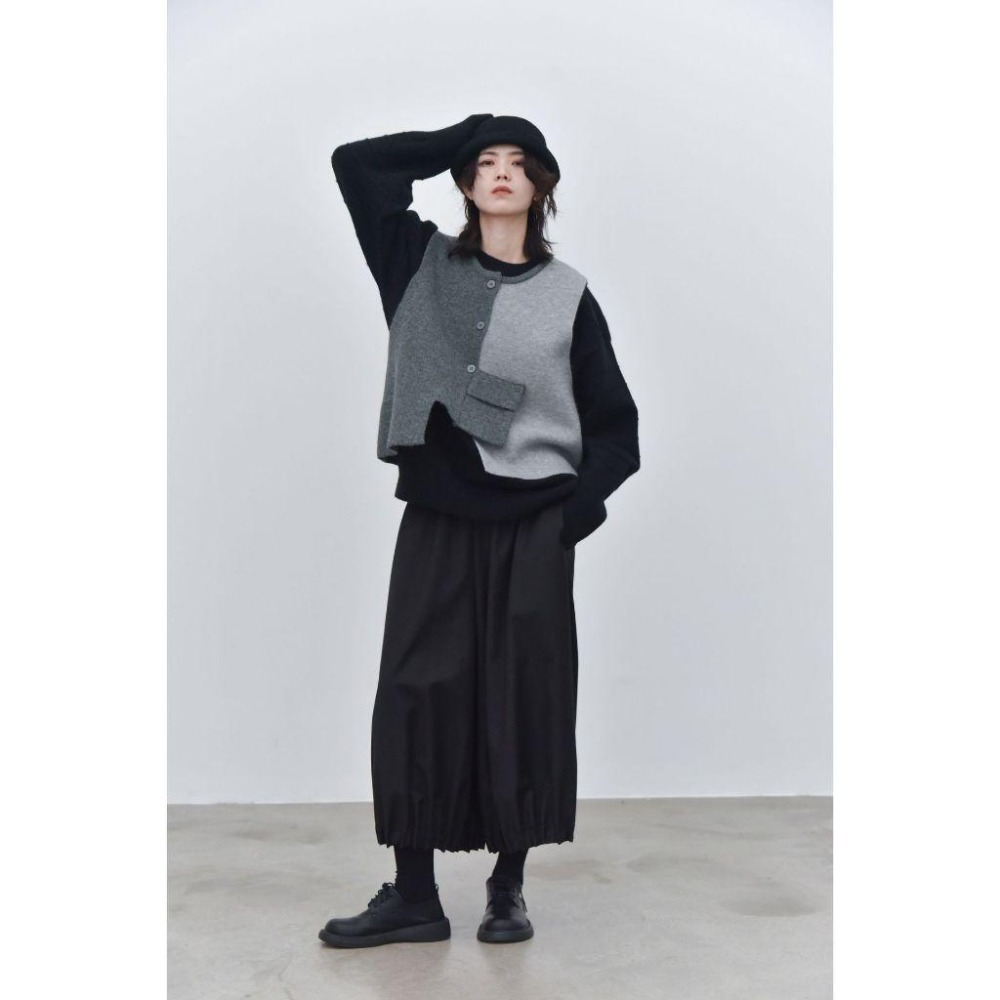 現+預 不規則拼接小口袋毛衣馬甲背心 *3色 | kukuta-細節圖9