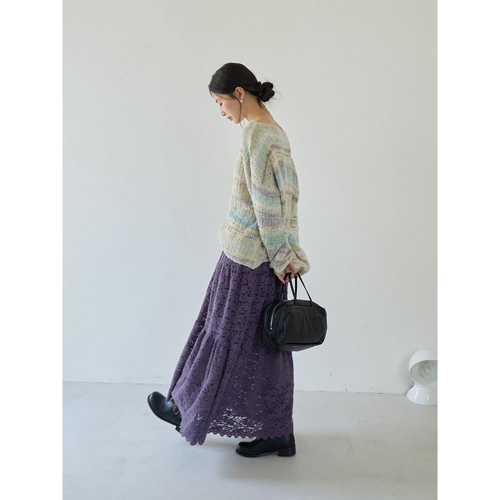 8%羊毛 慵懶彩虹條紋針織毛衣 *2色 | kukuta-細節圖7