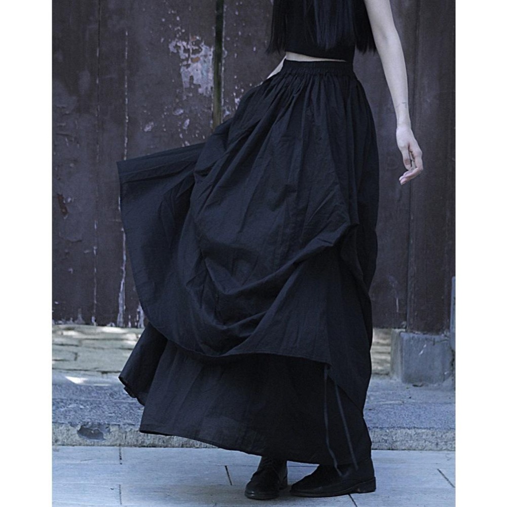 日系設計 重工抽褶設計感大擺半身裙 *4色 | kukuta-細節圖4