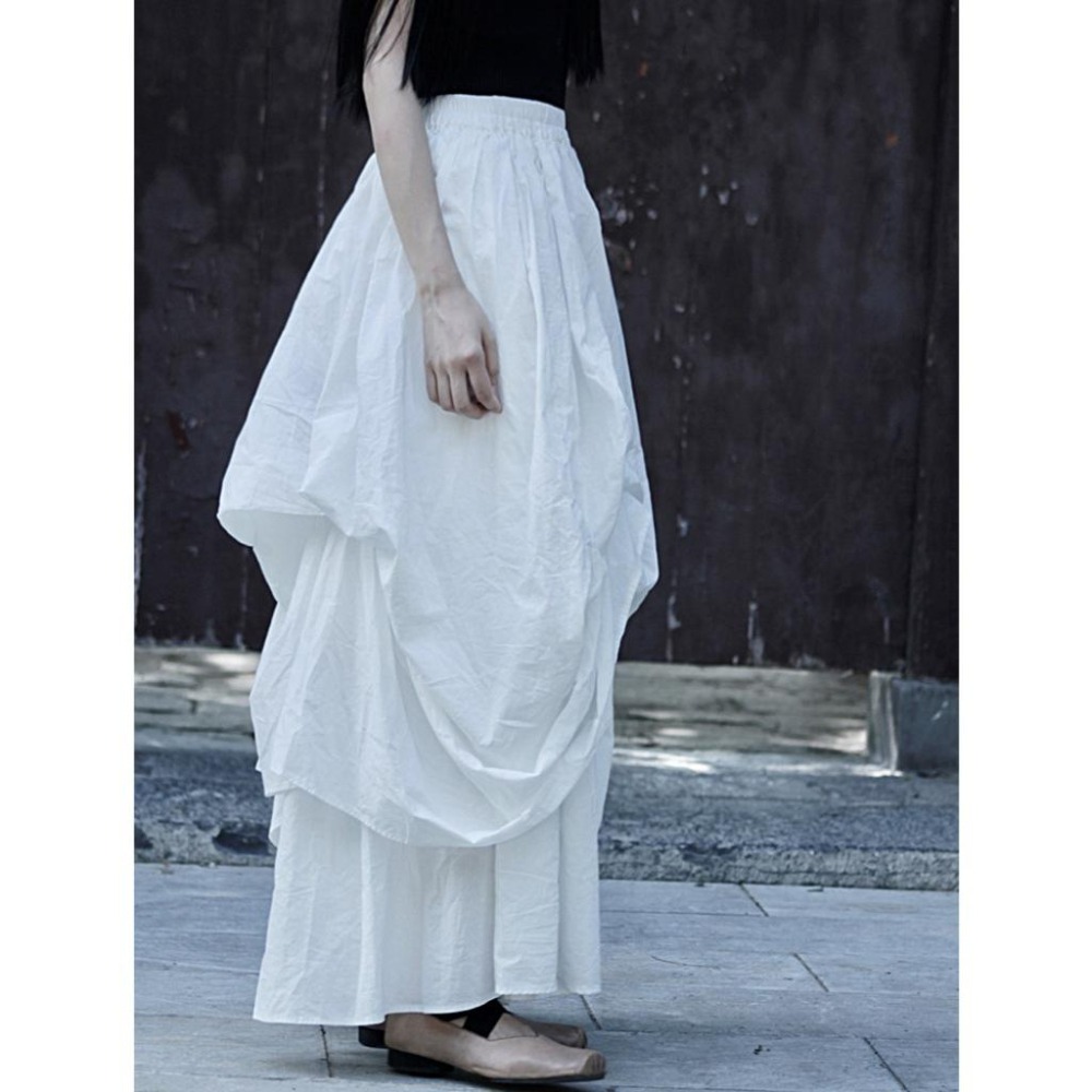 日系設計 重工抽褶設計感大擺半身裙 *4色 | kukuta-細節圖5