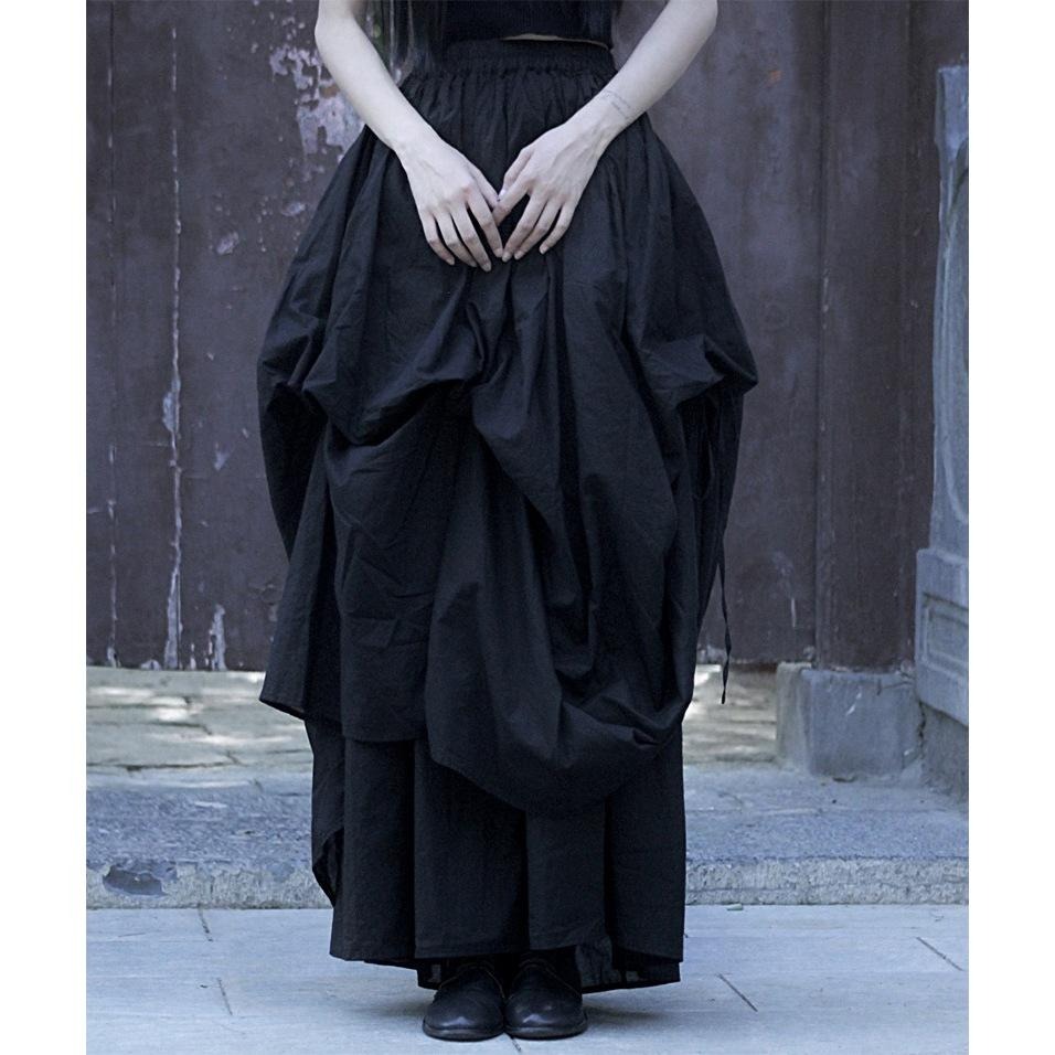 日系設計 重工抽褶設計感大擺半身裙 *4色 | kukuta-細節圖6